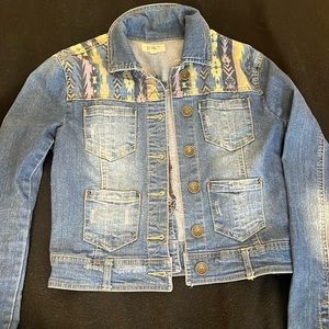 Small tribal print jeans jacket ! Small junior women’s